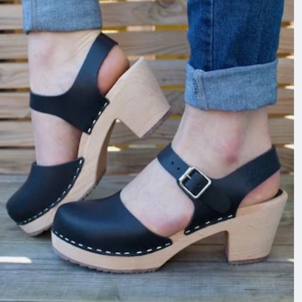 Lotta From Stockholm Black Highwood Clogs Size 37 / 6.5